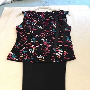 Silky blouse with black dress pants